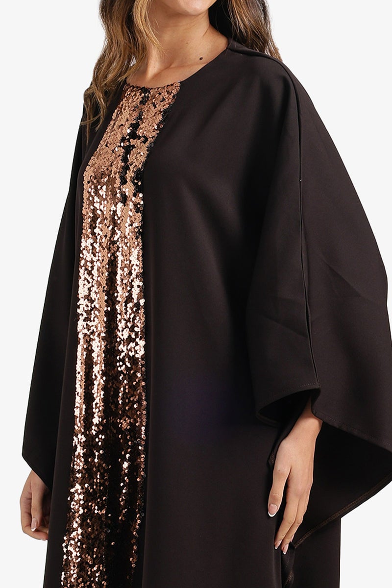 Carina Shimmering Neckline Abaya - Image 5